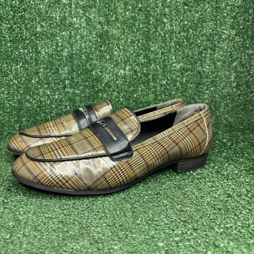 Circus Sam Edelman Hannon Plaid Penny Loafer Dark Academia Flat Brown Womens 10